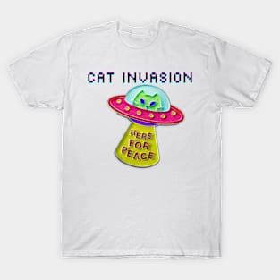 Cat Invasion: Here for Peace T-Shirt